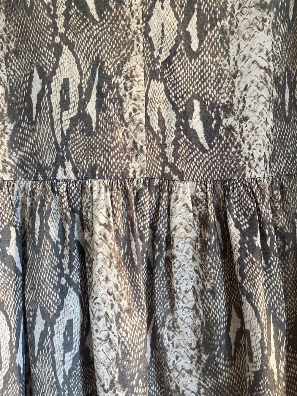 ASOS Snake Print Babydoll Dress with Black Ties - Picture 6 of 8